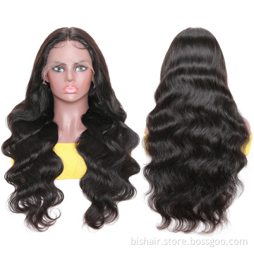 Wholesale Full Cuticle 13*4 HD Closure Glueless 100% Human Hair Raw Body Shape Wave Transparent Lace Frontal Wig